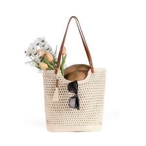 Crochet Beach Tote Bag - Summer Boho Knit Woven Hollow Mesh Tote Bag :')
